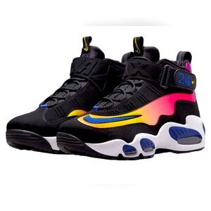 Nike mens Air Griffey Max 1, Black/Concord/Yellow Strike/Co,  Size US Men’s 11